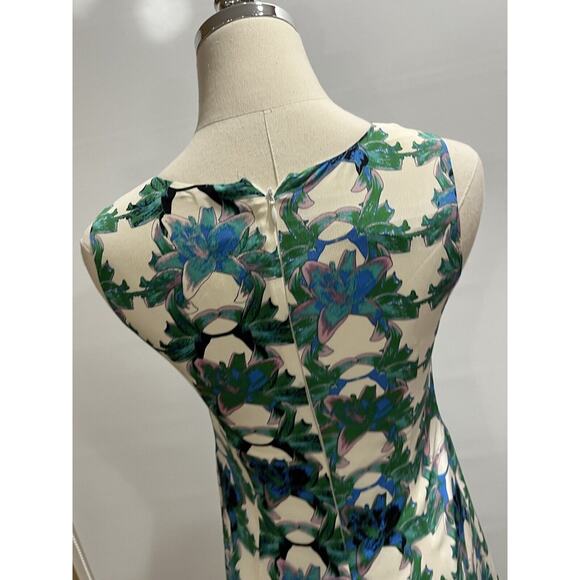 M Missoni Multicolor Blue Green Floral Silk Sleeveless Mini Dress 36/US 6/Small - Picture 9 of 15